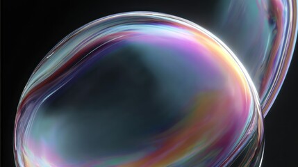 Soap bubble close up with iridescence transparency and details