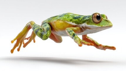 Fototapeta premium 3D render of frog in leaping motion