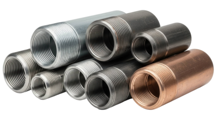 Metal Pipe Fittings Stacked