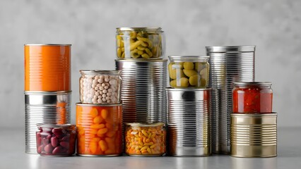 Assortment of Canned Goods and Preserved Foods