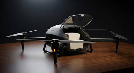 A courier service for unmanned food delivery from restaurants and cafes. A robot drone transports orders by air.
