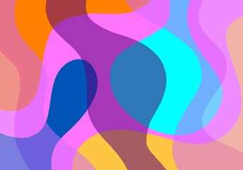 multicolor Overlapping wave Shapes background illstration	