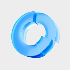 3D donut chart icons, analytics dashboard concept. Colorful gradient glass like icon, trending glass holographic icon, for graphic design, UI UX interfaces, 3d render illustration.  © StockStyle