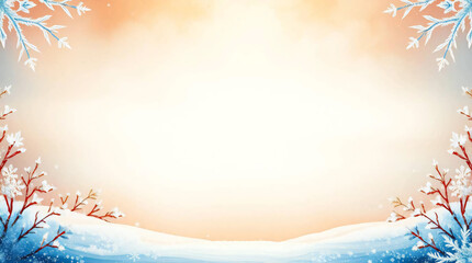 Bold acrylic painting warm dramatic cinematic style, soft snowy gradient top to bottom