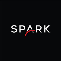 Fototapeta premium minimalist spark logo design, wordmark spark business graphic vector template