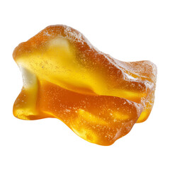 Bright Yellow Gummy Shape on a White Background in Simple Form