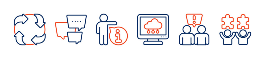 Banner communication concept. Icons and keywordsBanner communication concept. Icons and keywords
