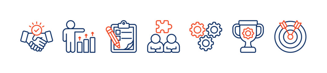 Partnership concept. Graphic with keywords and icons. Strategic partnership vector illustration.
