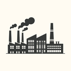 Fototapeta premium Silhouette Of An Industrial Factory With Smoking Chimneys building