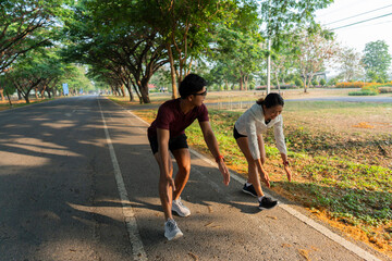 The couple went for a run and exercised in the morning.