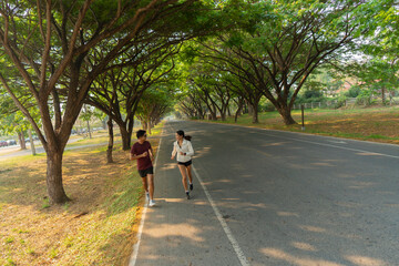 The couple went for a run and exercised in the morning.