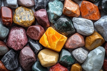Naklejka premium Polished colorful stones background.