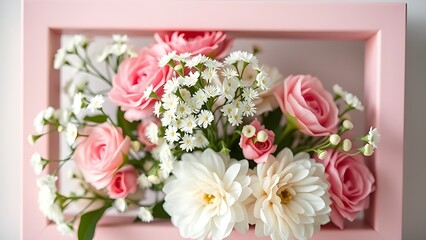 Obraz premium gypsophila. Delicate floral arrangement featuring gypsophila and carnations in soft pastel tones. gardening catalogs, home-decor guides, designed for gardening and botanical catalogs.