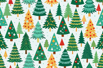 seamless pattern with christmas trees