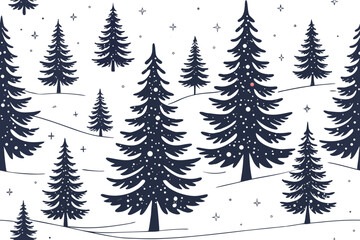 Obraz premium christmas trees seamless pattern