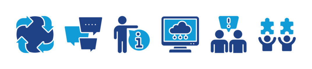 Banner communication concept. Icons and keywordsBanner communication concept. Icons and keywords
