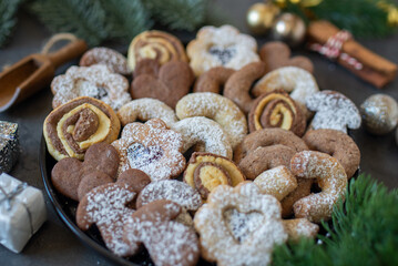 german christmas cookies in Christmas setting