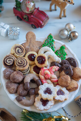 german christmas cookies in Christmas setting