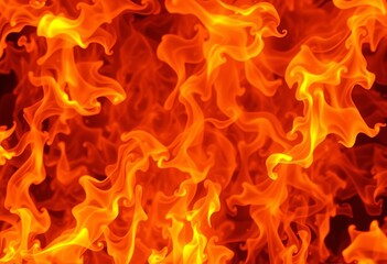 Intense orange and yellow flames engulfing the background, dynamic movement,  inferno,  fire wallpaper