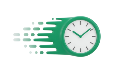 A conceptual illustration of time passing quickly with a speeding clock animation