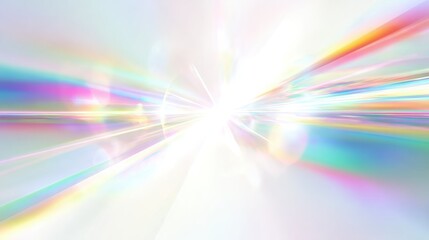 White backdrop with prismatic rainbow colors creating a soft magical atmosphere, perfect for children's books, spring campaigns, or delicate digital compositions.