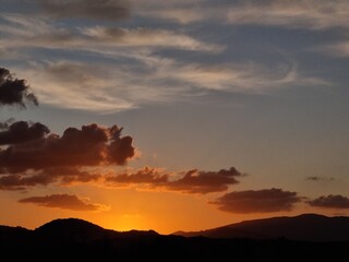 sunset in the mountains