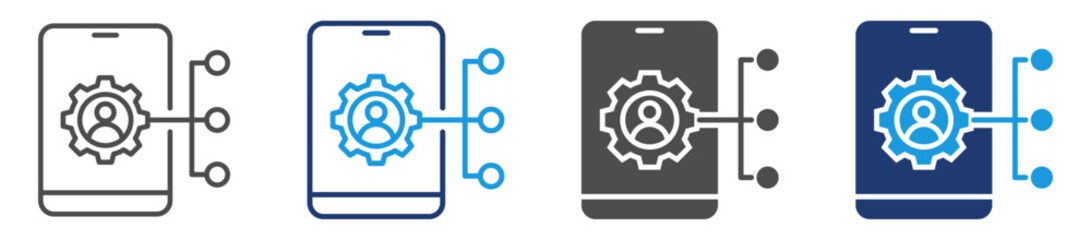 mobile crm icon sheet with multiple style