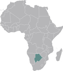 Latest High-resolution illustration of Botswana, Africa.