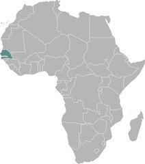 Fototapeta premium Senegal Map Illustration in Africa