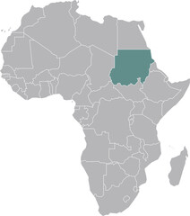 High-resolution illustration of Sudan in Africa.