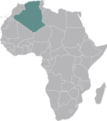 Algeria Map Illustration in Africa