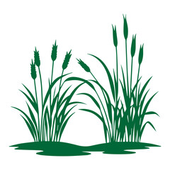 Cattail and Grass Silhouette