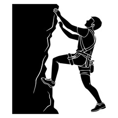 Fototapeta premium Rock Climbing Silhouette