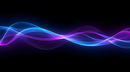 Abstract digital waves in blue and purple shades create mesmerizing glowing patterns. Great for backgrounds, websites, and technology related designs.