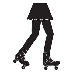 Silhouette of legs for roller skating.