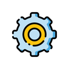 gear icon illustration for setting configuration technology engineering machinery and system design