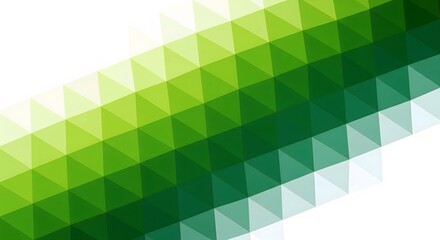 Geometric pattern background with green and white triangles. This modern mosaic abstract design is suitable for corporate presentations and eco friendly themes.
