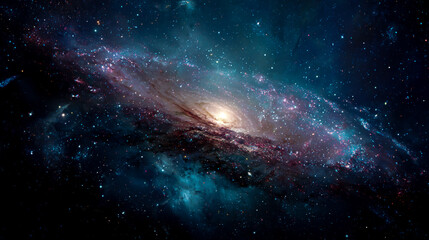 Fototapeta premium A stunning galaxy with stars and nebulae, representing the vastness of space