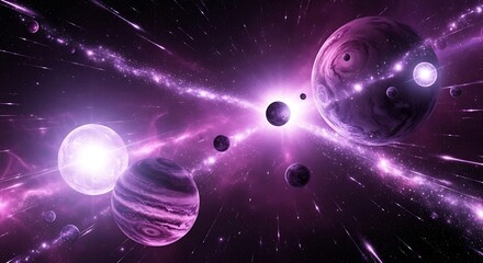 Galactic Symphony - A Cosmic Dance of Planets and Light.