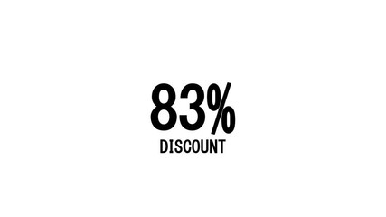 80 percent discount text animation against a white background for promotions