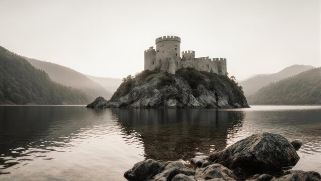 Poenari Citadel - A Medieval Fortress Reflected in Lake Vidraru.