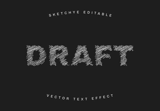 Editable Sketchy Hand Drawn Chalk Vector Text Effect