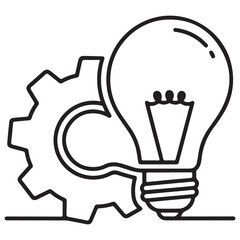 light bulb idea line art