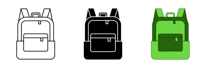 Bag school set icon. for mobile concept and web design on white background