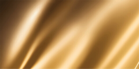 Abstract gold background with luxurious flowing silk textile texture and a soft light wave design