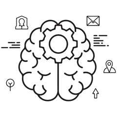 hand drawn vector illustration of human brain