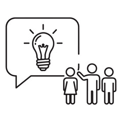light bulb idea concept line art