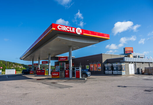 Str?mstad, Sweden - May 28 2025: Full view of Circle K gas station exterior.