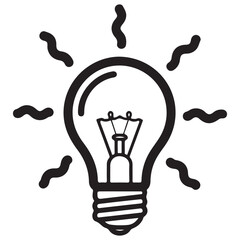 light bulb idea line art