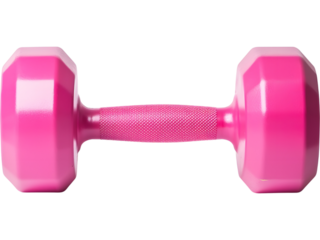 Pink lightweight dumbbell isolated. Perfect for women fitness concepts, yoga workouts, and colorful sport designs.